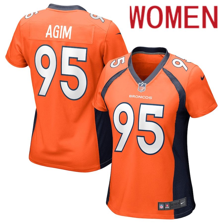 Women Denver Broncos 95 McTelvin Agim Nike Orange Game NFL Jersey